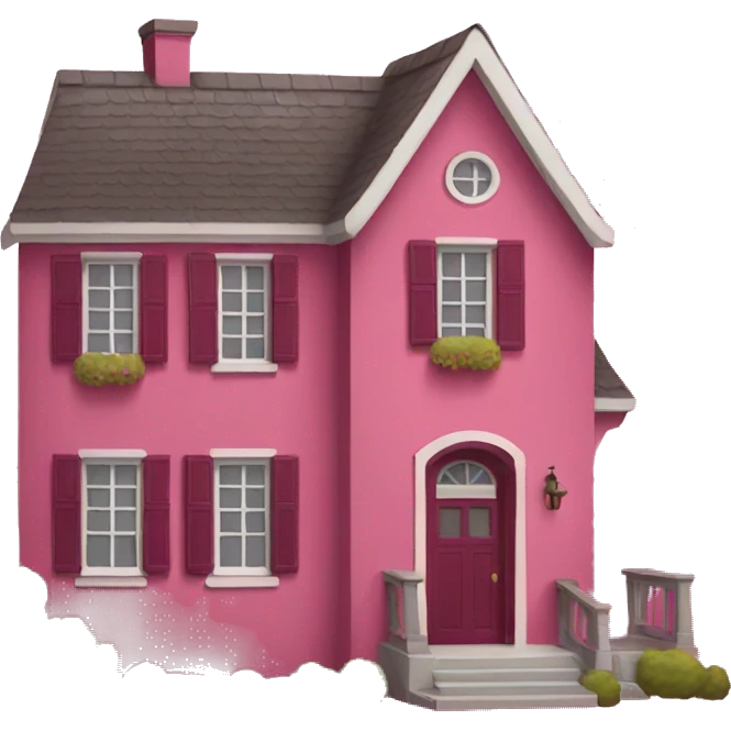 burgundy pink house emoji