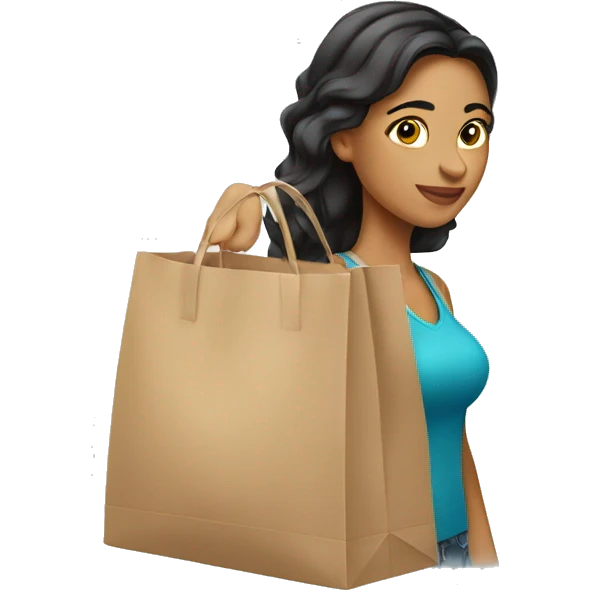 Pretty Latina girl packing bag emoji