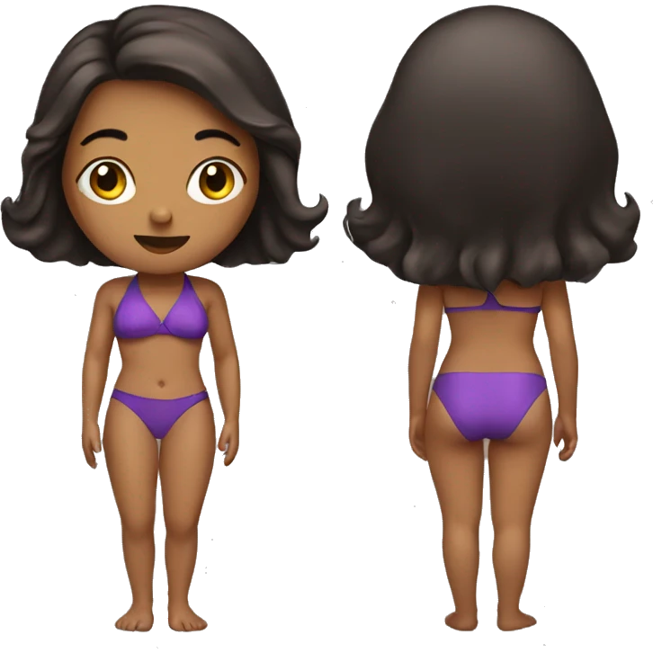 lady, wearing swim suit, dark brown hair emoji