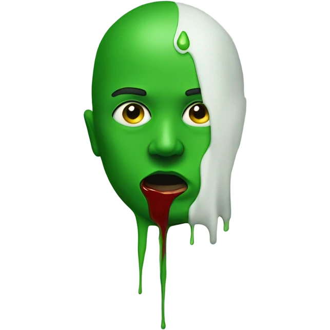 An Person with green blood coming out the nose  emoji