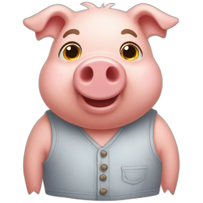 The little pig from three brothers who build a brick house emoji