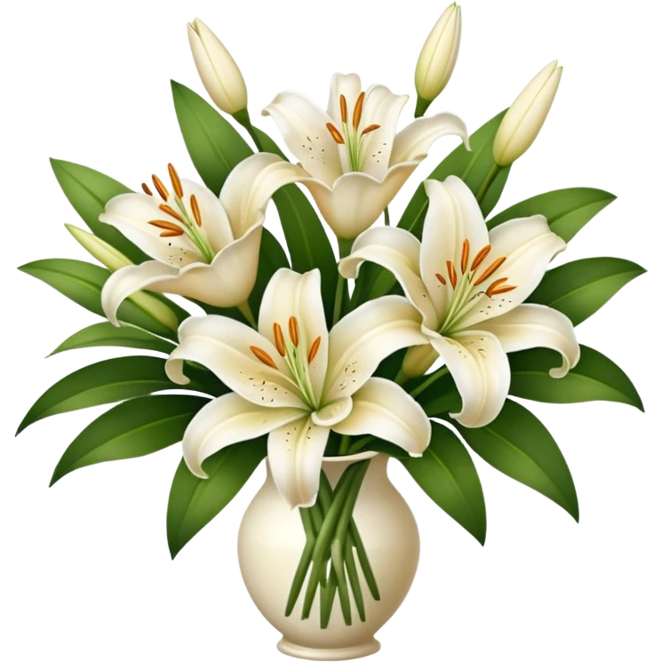 bouquet of cream and white lilies emoji