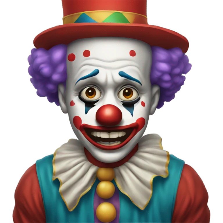 A crying clown emoji