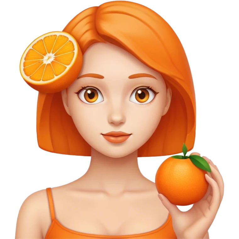 Girl hai l orange curve emoji