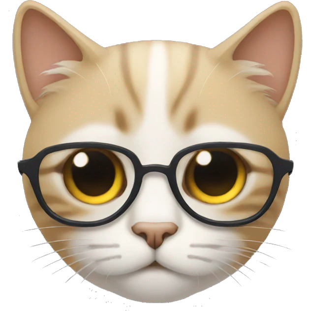 Gato,lentes, triste  emoji