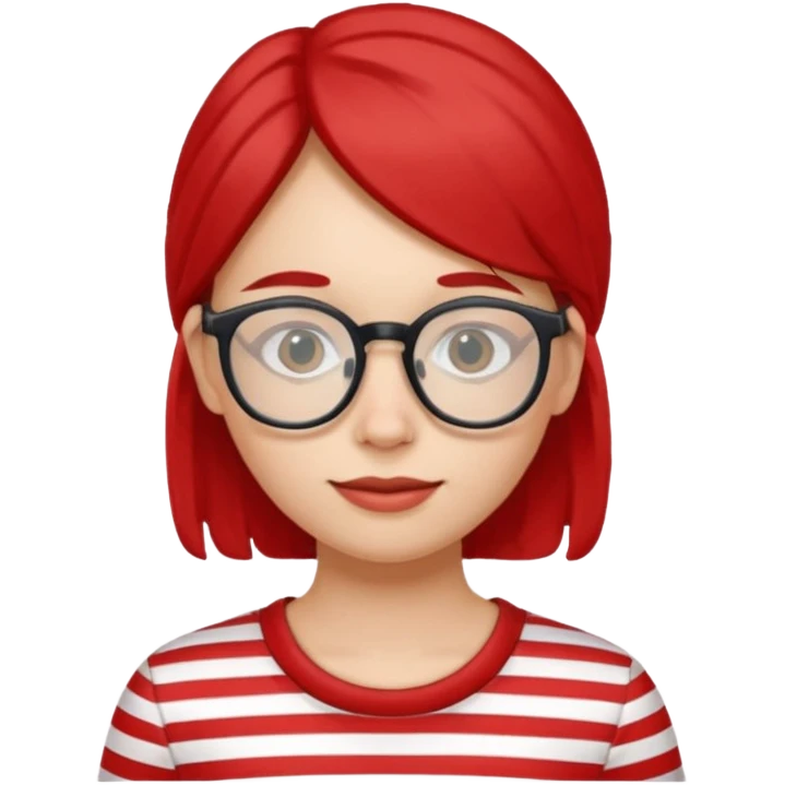 A girl who looks like Waldo  emoji