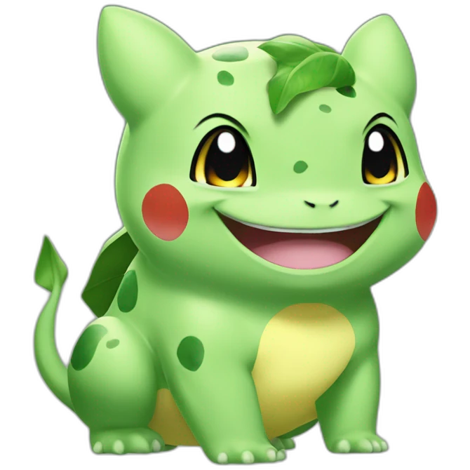 smiling bulbasaur crossed with pikachu emoji