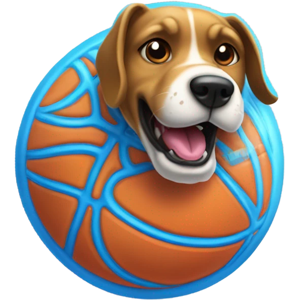 Dog playing basketball  emoji