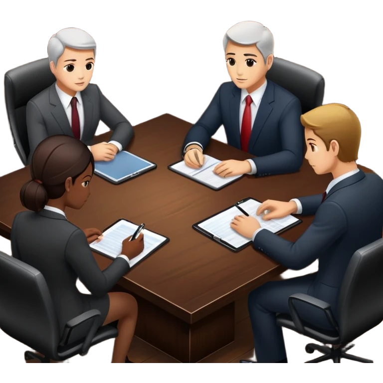 executive committee sitting at a table emoji