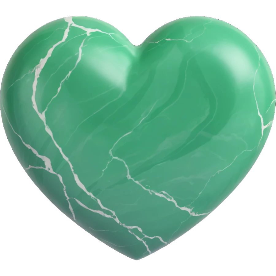 marble green heart emoji