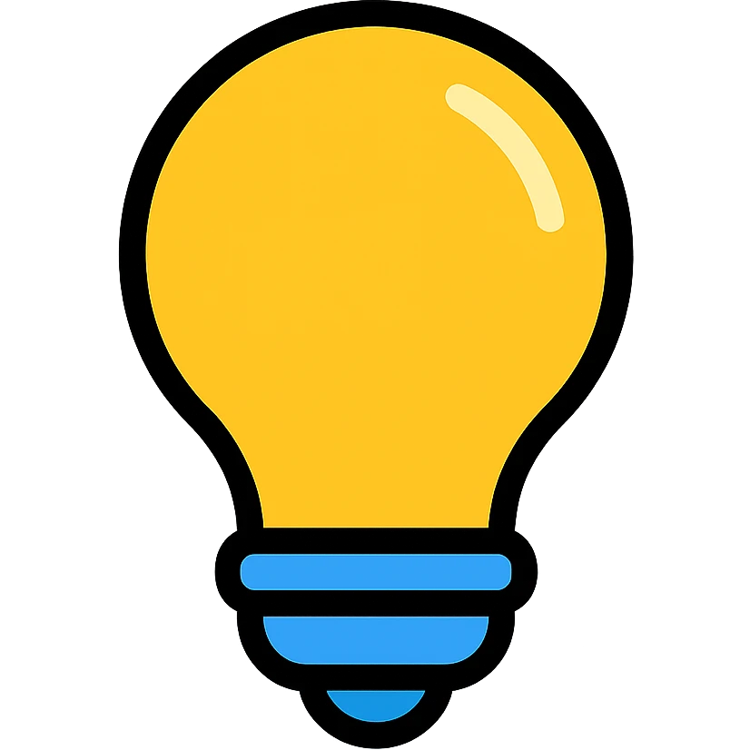 bulb icon, modern style, clean lines, simple and recognizable emoji