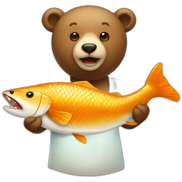 Bear eating a fish emoji