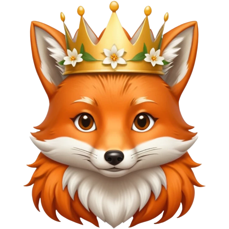 Fox wearing a crown of lillies  emoji