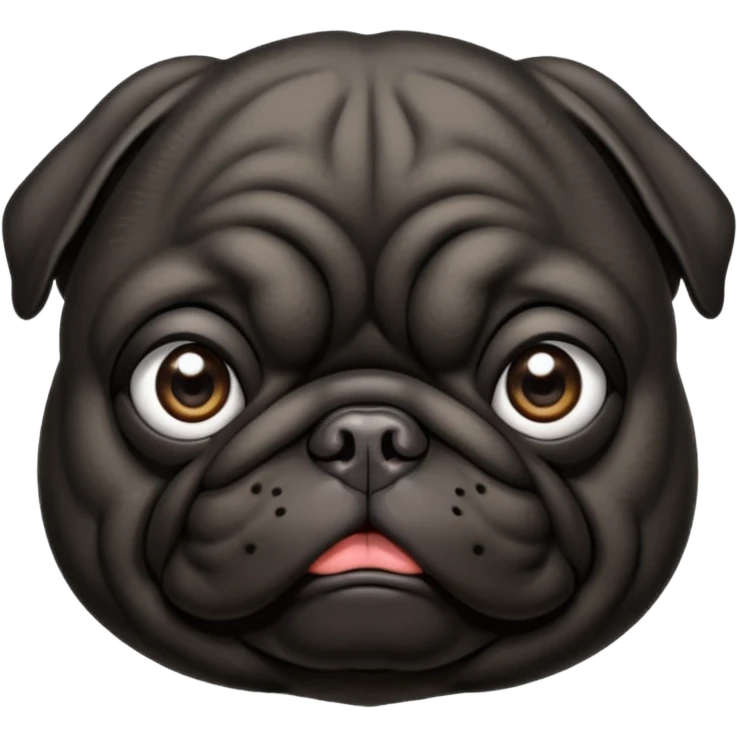 Fat black one eyed pug  emoji