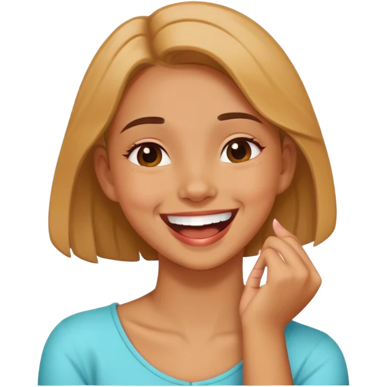 Girl crossing hand across neck laughing  emoji