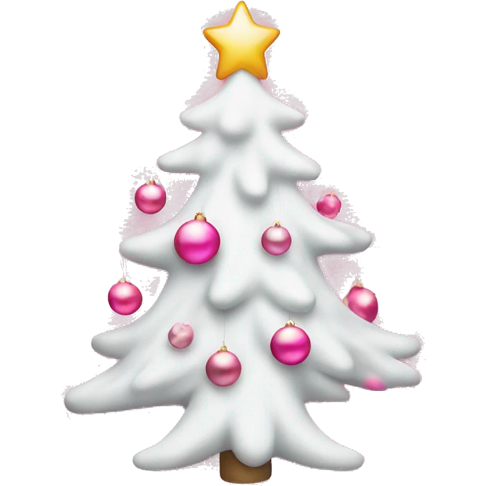 White christmas tree with pink ornaments  emoji