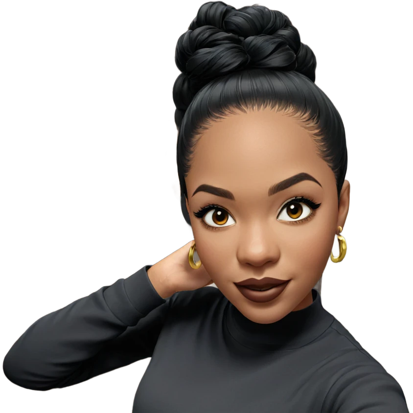 girl with black hair and earrings emoji