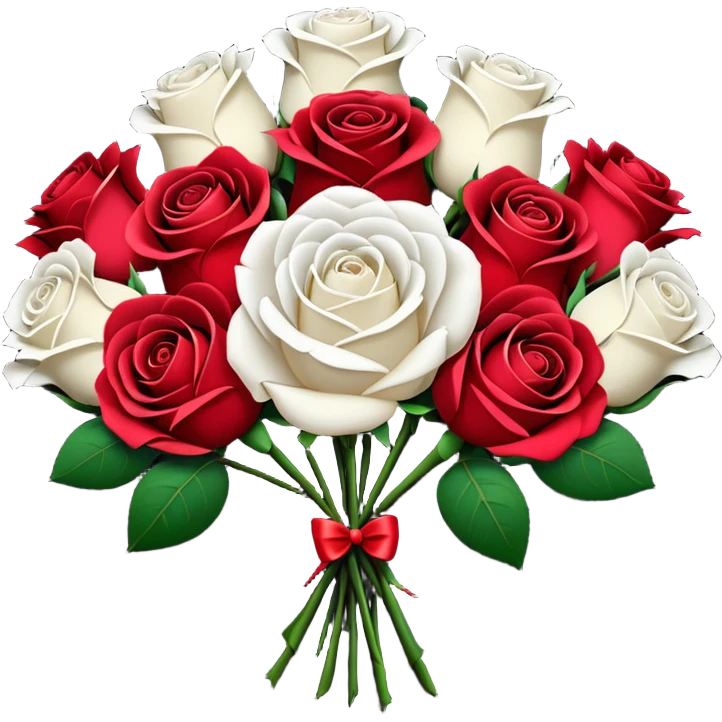 White rose and red rose bouquet with black paper  emoji