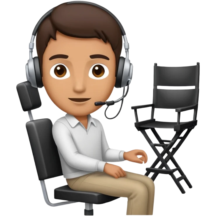 Actor set making a movie emoji