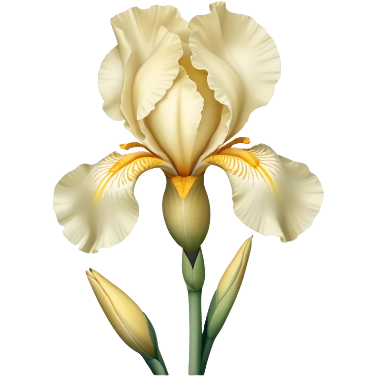 single Cream Iris, straight stem emoji