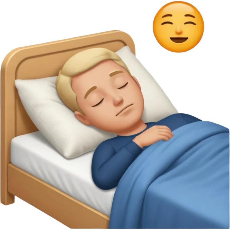 guy asleep on the bed emoji