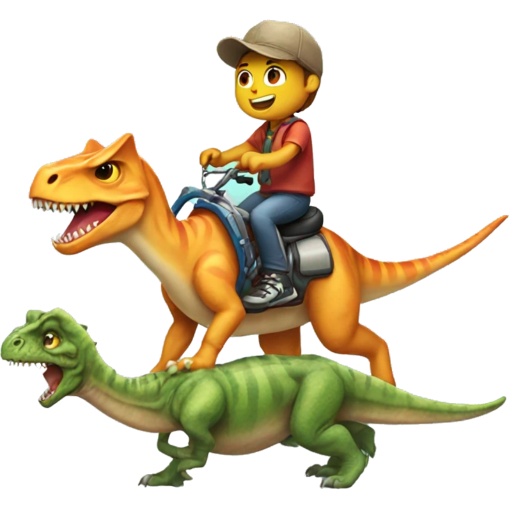 cat riding a dinosaur  emoji