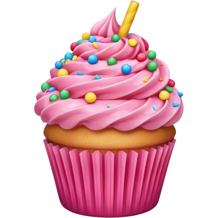 Cupcake with pink icing emoji