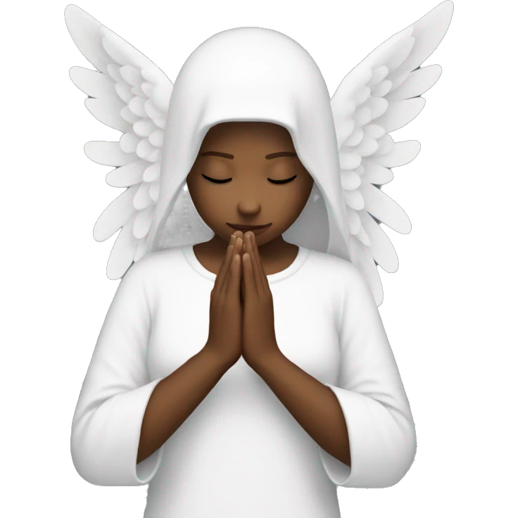Beautiful angel praying with no face emoji