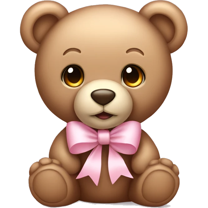 Teddy bear with light pink bow  emoji