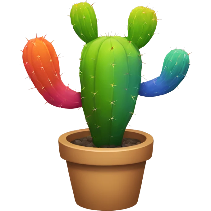 Rainbow cactus emoji