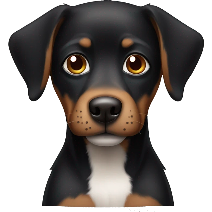 one eyed black and brown dog emoji