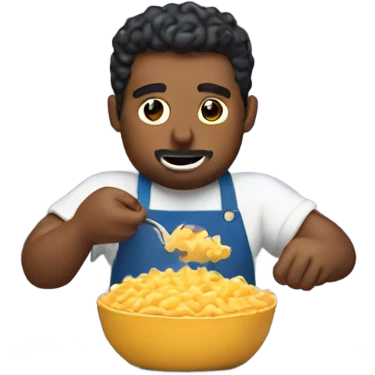 Man making Mac and cheese emoji