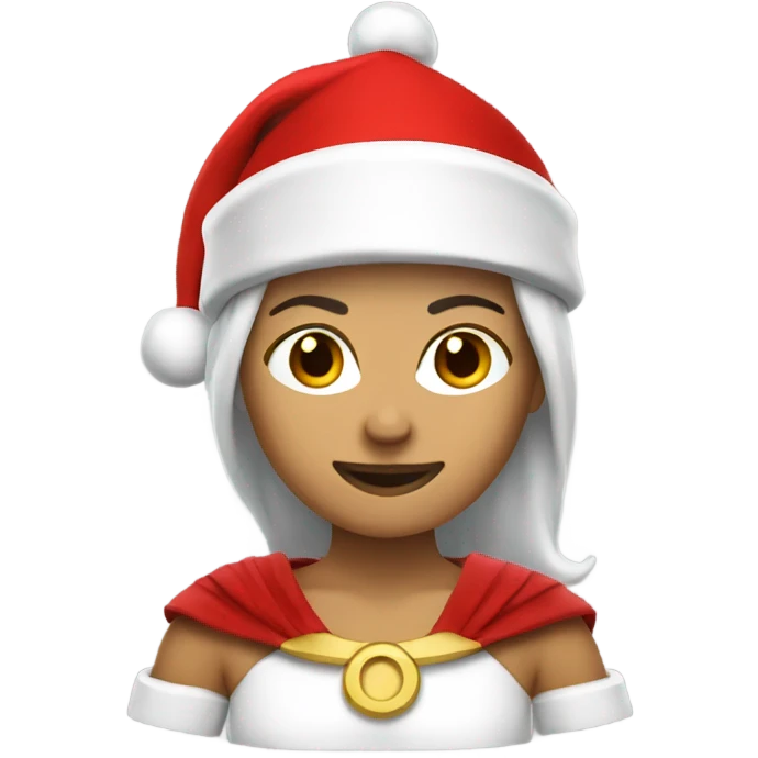 white spartan female wearing red santa hat emoji