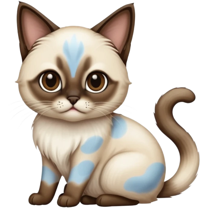 
Siamese cat: long hair fur emoji