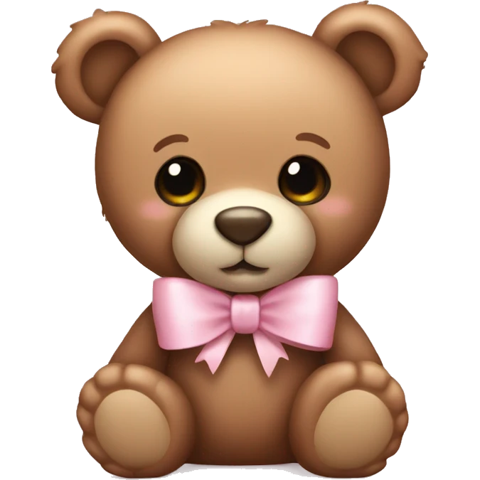 Teddy bear with light pink bow  emoji