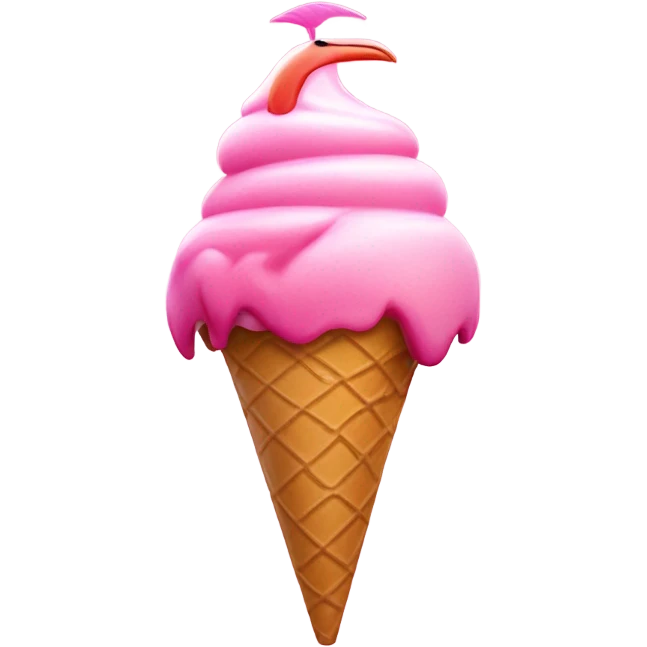 Flamingo ice cream  emoji