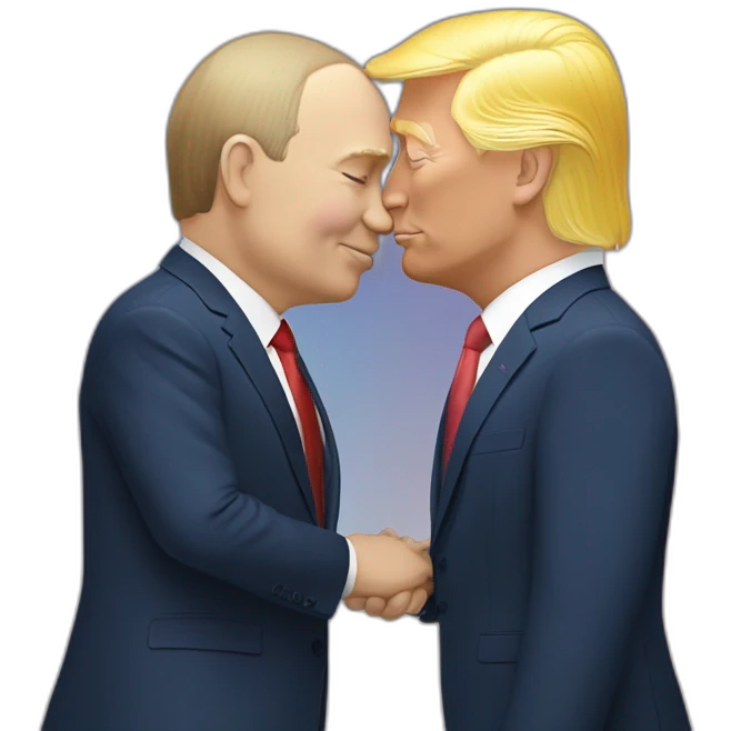 trump-and-putin-kissing,-lgbtq+ friendly, positivity, inclusiveness emoji