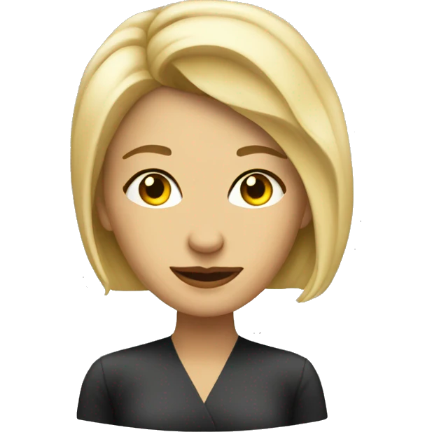 beautiful blonde woman psychologist sitting in chair emoji