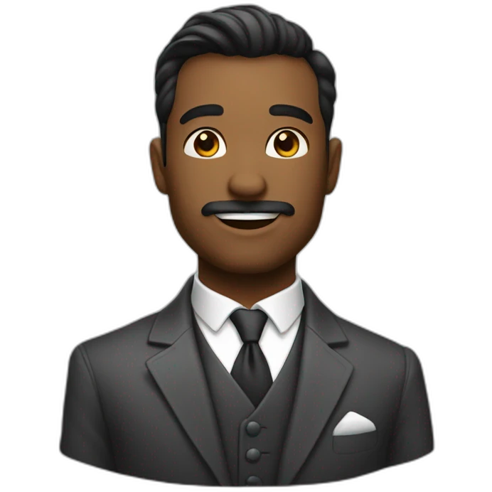 Dashing man emoji with a blend of handsomeness and elegance, and a hint of a bold emoji