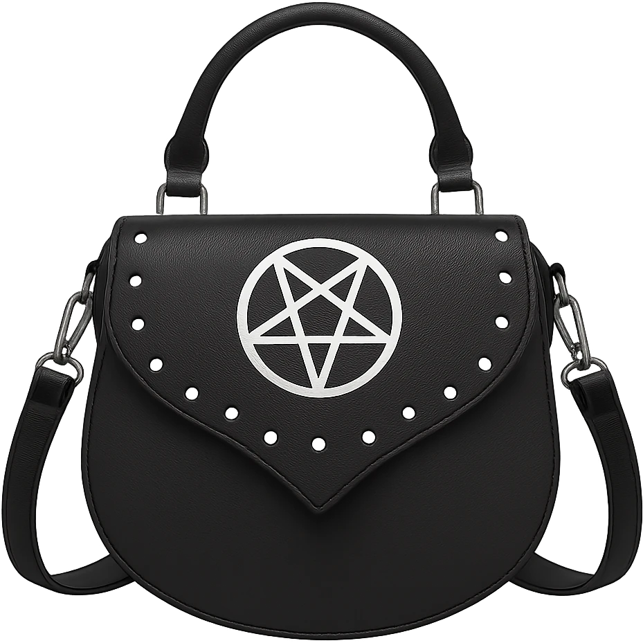 Back white goth purse without background emoji