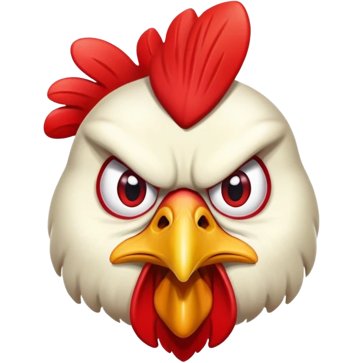 Angry chicken face emoji