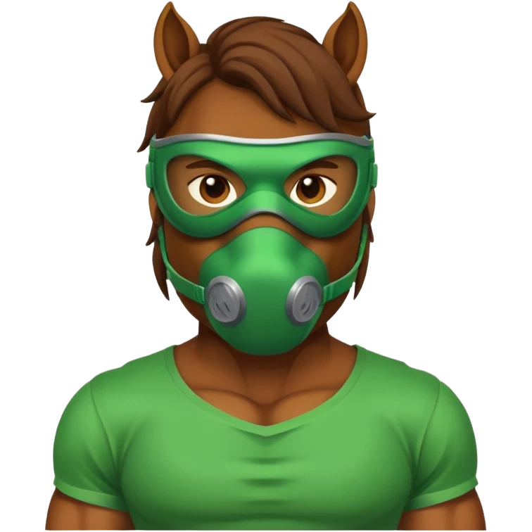 horse with green mask and shirt emoji