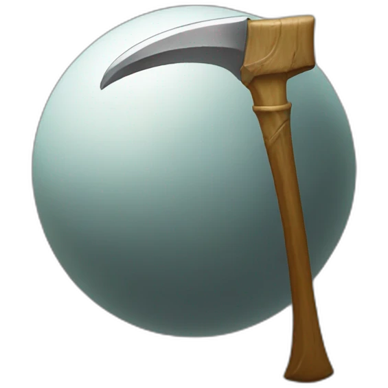 a scythe in a sphere emoji