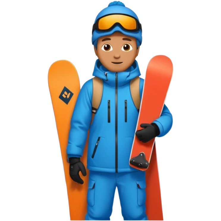 man snowboarding in the mountains emoji