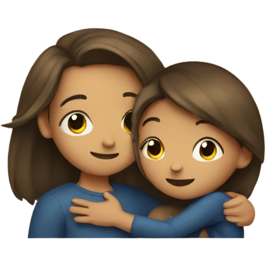 Girl hugging boy emoji