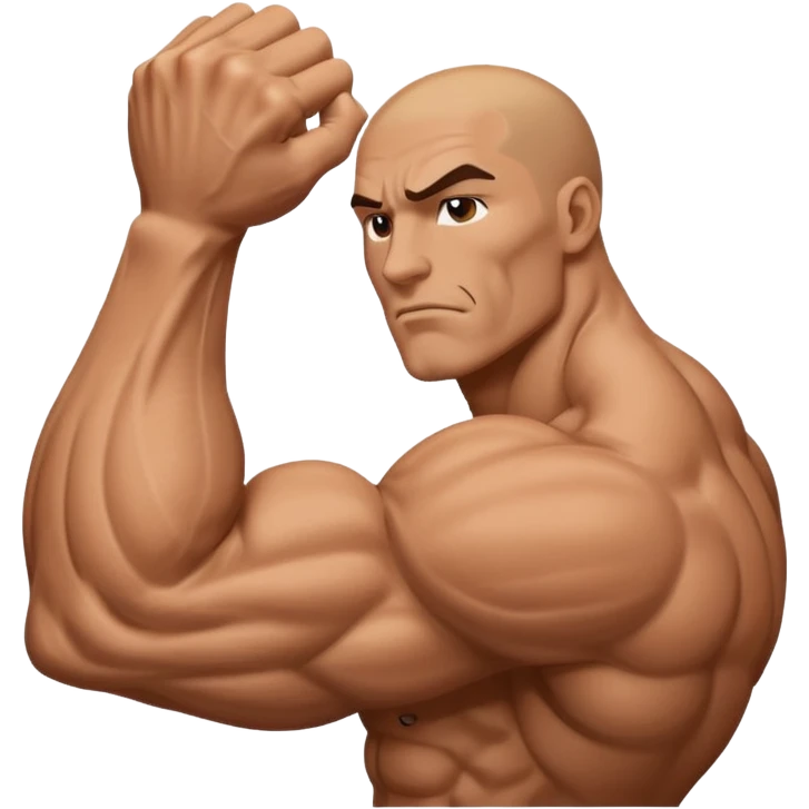 big muscular arm, fist to shoulder view emoji