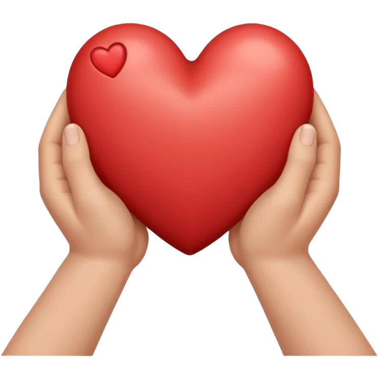 Draw two hands holding a heart emoji