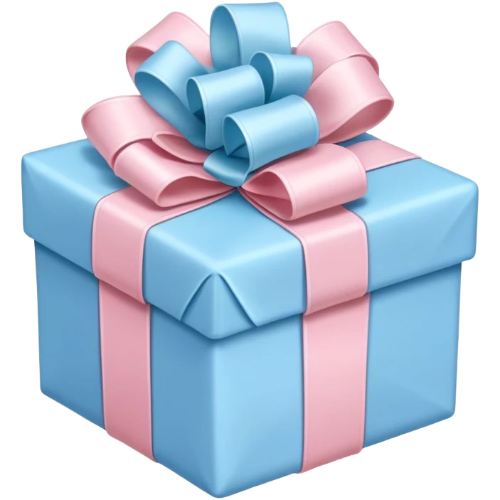 Baby blue and light pink present emoji