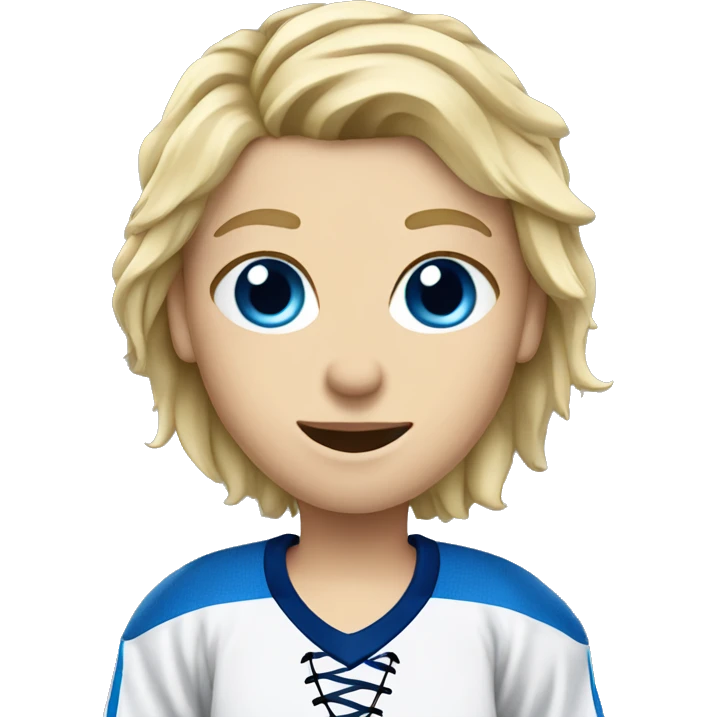 Blue-eyed blonde hockey player emoji