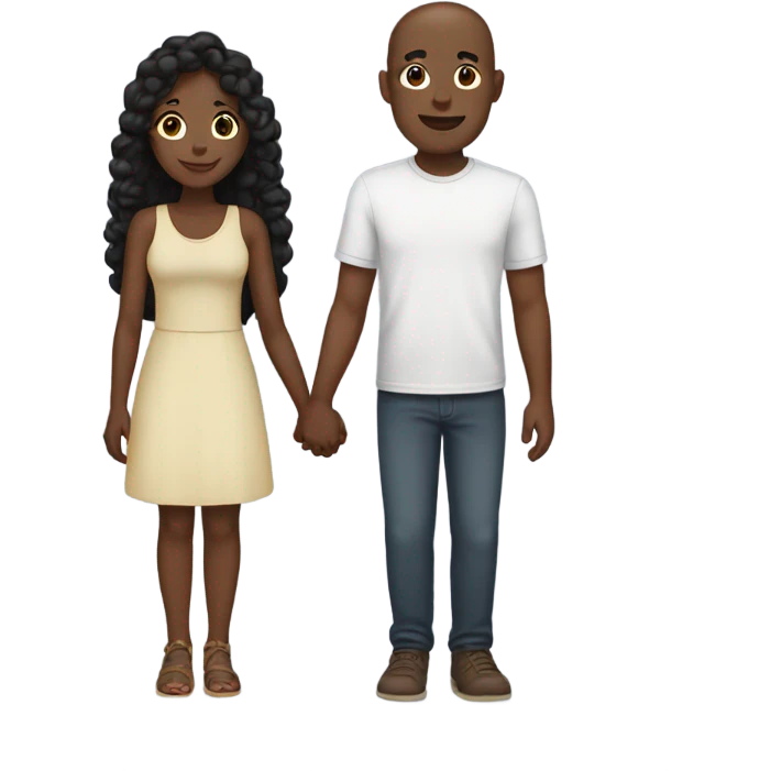 Interracial couple holding hands emoji